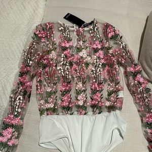 New Sheer Floral Bodysuit